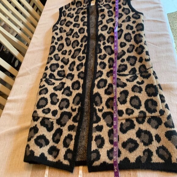 Christian Siriano New York Leopard Print Open Front Hooded Cardigan -  Size S - Picture 10 of 10